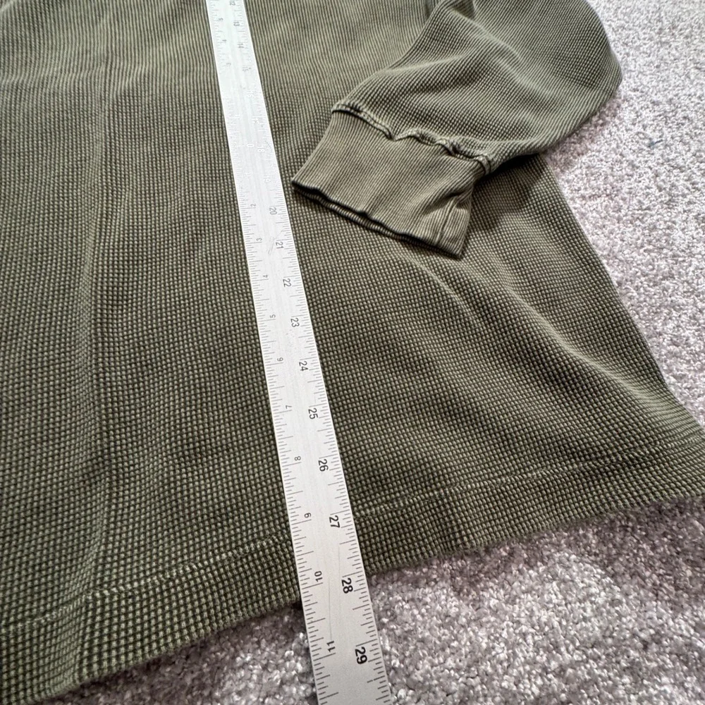 Banana Republic Henley Shirt Mens XXL Green Cotton Waffle Knit Heritage Outdoor